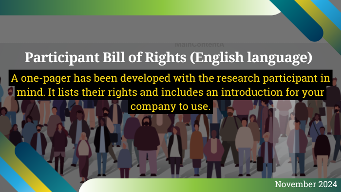 Participant Bill of Rights (English language)